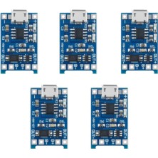 Zauss 5 Adet Micro USB TP4056 Bms 5V 1A Korumalı Lityum Pil Şarj Devresi Powerbank