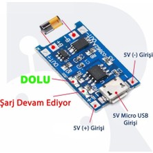 lodose TP4056 Korumalı Şarj Modülü Lityum Pil Şarj Devresi Lodos