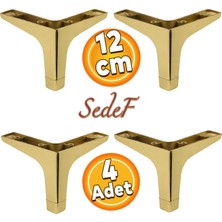 Badem10 Sedef Lüks Mobilya Kanepe Sehpa Tv Ünitesi Koltuk Ayağı 12 cm Gold Ayakları (4 Adet)