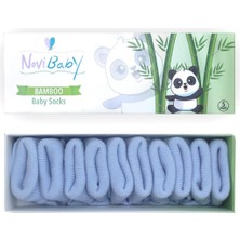 Novibaby 5'li Bambu Yenidoğan Bebek Çorap I Dusty Blue Mavi Kız Erkek Bebek Çorabı
