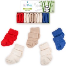 Novibaby 5'li Bambu Yenidoğan Bebek Çorap I Sailor I Kız Erkek Bebek Çorabı