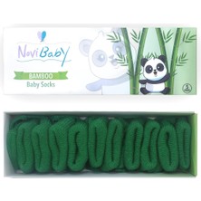 Novibaby 5'li Bambu Yenidoğan Bebek Çorap I Pine Green Yeşil Kız Erkek Bebek Çorabı