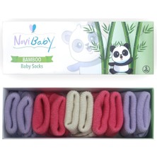 Novibaby 5'li Bambu Yenidoğan Bebek Çorap I Pinky Rose I Kız Erkek Bebek Çorabı
