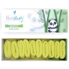 Novibaby 5'li Bambu Yenidoğan Bebek Çorap I Lemon Sarı Kız Erkek Bebek Çorabı