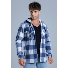 Stil Kombin Çıkarılabilir Kapüşonlu Cepli Kışlık Oduncu Gömlek MAR4170