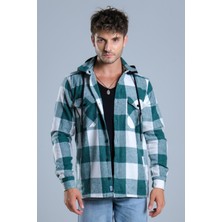 Stil Kombin Çıkarılabilir Kapüşonlu Cepli Kışlık Oduncu Gömlek MAR4170