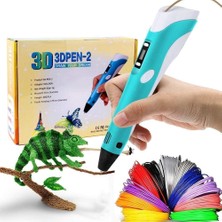 Mor Renk 3D Pen Kalem Yazıcı ve 70 Metre Pla Filament (10 Renk x 7 Metre)