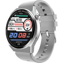 Winex 2024 Watch GT3 Pro Android İos HarmonyOs Uyumlu Akıllı Saat Yedek Kordonlu Gümüş