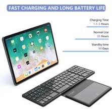 Jingyi Dokunmatik Yüzeyli Kablosuz Bluetooth Klavye Taşınabilir Bluetooth Ultra Ince Cep Pc Tablet Telefon Için Şarj Edilebilir Katlanır Klavye (Yurt Dışından)