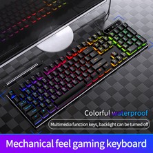 Jingyi V4 104 Tuşlu Oyun Mekanik Klavye Oyunu LED Arkadan Aydınlatmalı USB Klavye Gamer Dahili Çelik Levha Ergonomik Tel Klavyeler (Yurt Dışından)