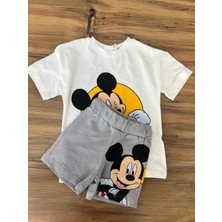 Orca Kids Fashion Mickey Mause Baskılı Şortlu Takım