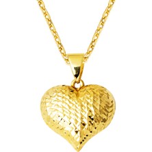 Bilezikci Kalemli 14 Ayar Altın Kalp Kolye