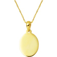 Bilezikci 14 Ayar Altın Oval Plaka Kolye