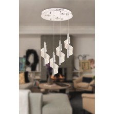 Eray Aydınlatma P7077-3+1 4lü Krom Sarkıt LED Avize(Beyaz Işık -Sarı Işık - Gün Işığı)