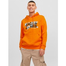 Jack & Jones Logolu Kapüşonlu Sweatshirt - Dust