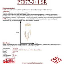 Eray Aydınlatma P7077-3+1 4lü Sarkıt LED Avize(Beyaz Işık -Sarı Işık - Gün Işığı)