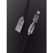Mcdodo CA-3911 2in1 Micro/lightning Cinko Alasim Orgu Kablo 1.2m 2.4A Siyah