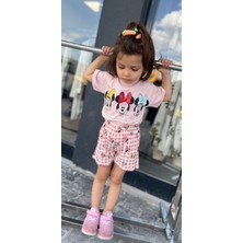 Orca Kids Fashion Pembe Minnie Şortlu Takım