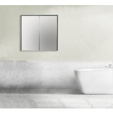 Sözcan Group Aras Aynalı Üst Dolap Antrasit Atlantik Çam 80X75X15 cm