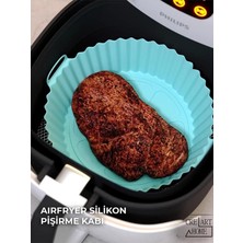 Creart Home Airfryer Silikon Pişirme Kabı 20X5 cm Bpa Içermez Tüm Airfryer'lere Uyumlu Pişirme Kağıdı Turkuaz