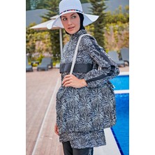 Riva Mera Desenli Tam Kapalı Tesettür Mayo R2306