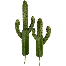 Nettenevime Yapay Çiçek Kaktüs Ağacı Koyuyeşil 2li Set 3kollu 50*15CMVE 35*15CM SK4022