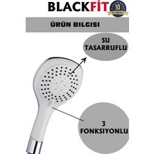 Blackfit Mix Beyaz Aç Kapa Çift Su Girişli Banyo Bataryası Ruby Duş Başlığı Set