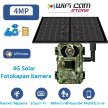 4g Sim Kartlı Solar Güneş Enerjili 4mp Fotokapan Kamera Yüksek Çözünürlük Uzaktan Erişim
