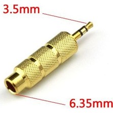 Blue Wings 6,3mm Dişi To 3,5mm Stereo Erkek Çevirici Metal Gold Jak