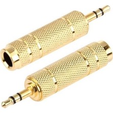 Blue Wings 6,3mm Dişi To 3,5mm Stereo Erkek Çevirici Metal Gold Jak