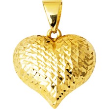 Bilezikci Kalemli 14 Ayar Altın Kalp Kolye Ucu