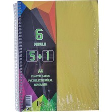Artlantis 5+1 Ayraçlı Defter 6 Konulu 150 Yaprak 1 Adet 5 Kareli 1 Çizgili Spralli Plastik Kapak Seperatörlü