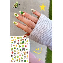 BP Tattoo Tatlış Avokado Renkli Nail Art Tırnak Sticker - Tırnak Dövmesi