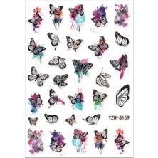 BP Tattoo Kelebek Nail Art Sticker Tırnak Dövmesi