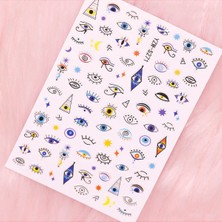 BP Tattoo Nazar Boncuğu ve Göz Kadın Tırnak Dövmesi Nail Art Sticker