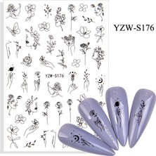 BP Tattoo Flower Girl Nail Art Tırnak Sticker Çiçekli Tırnak Dövmesi