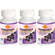Force Nutrition Sambuforce 3 x 60 Tablet Kara Mürver Propolis Vitamin C Vitamin D3 Çinko