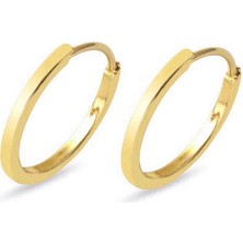 Bilezikci 14 Ayar 2 Cm. Çaplı Düz Halka Altın Küpe