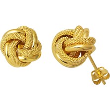 Bilezikci 14 Ayar Klipsli Düğüm Altın Küpe