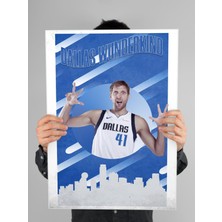 Saturndesign Dirk Nowitzki Poster 60X90CM Nba Basketbol Afiş - Kalın Poster Kağıdı Dijital Baskı