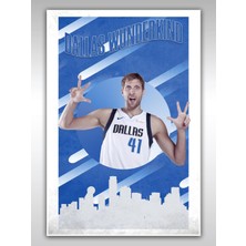 Saturndesign Dirk Nowitzki Poster 60X90CM Nba Basketbol Afiş - Kalın Poster Kağıdı Dijital Baskı