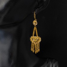 Bilezikci 14 Ayar Sallantılı Hint İşi Altın Küpe