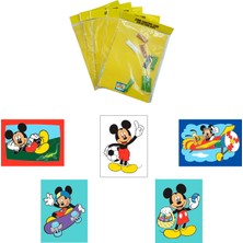 Disney Mickey Mouse, 5 Adet Büyük Boy A4 Boyunda, Erkek Çocuk Kum Boyama Kartı Seti-Red Castle KB-D-050