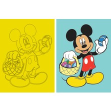 Disney Mickey Mouse, 5 Adet Büyük Boy A4 Boyunda, Erkek Çocuk Kum Boyama Kartı Seti-Red Castle KB-D-050