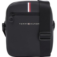 Tommy Hilfiger Siyah Erkek Postacı Çantası Th Essentıal Pıque Mını Reporter