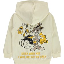 Bugs Bunny Erkek Çocuk Kapüşonlu Sweatshirt 2-5 Yaş Fil Dişi