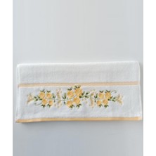 Özdilek Azalea 50*90 cm Nakişlı Havlu Beyaz-Sarı