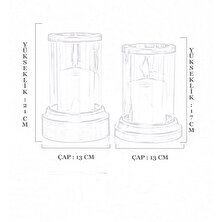 Çakır Aydınlatma Riva Eskitme Modern Dekoratif Mumluk Takımı (2 Li)