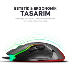 Rampage SMX-G38 Claw USB 8 Makro Tuşlu 7200DPI Rgb Ledli Oyuncu Mouse