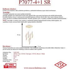 Eray Aydınlatma P7077-4+1 5li Sarkıt LED Avize(Beyaz Işık -Sarı Işık - Gün Işığı)